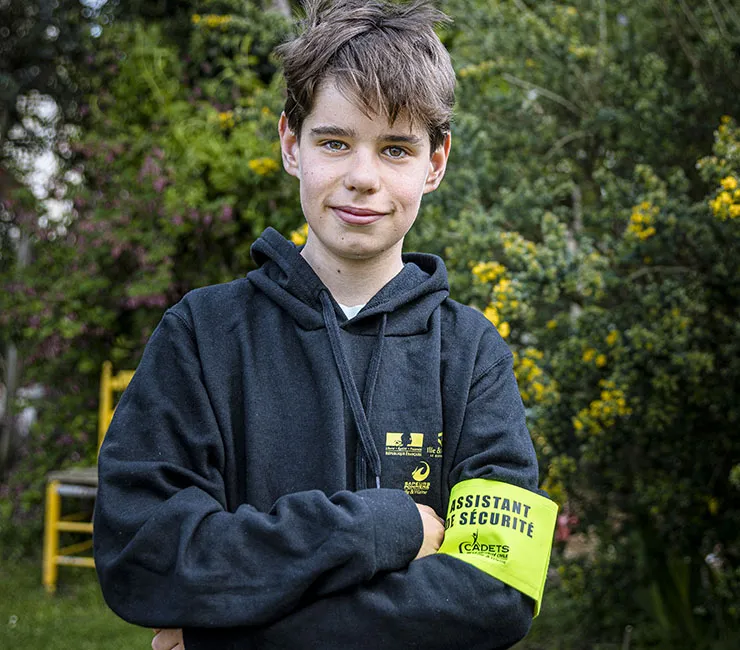 Merlin Gourmelon, jeune cadet de la sécurité civile